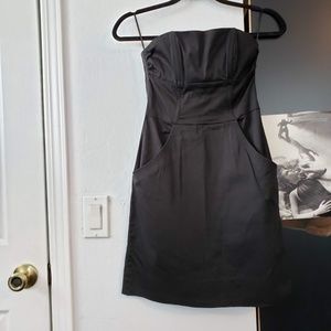 H&M Black Strapless Dress with Pockets